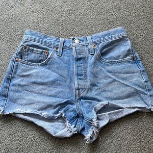 Levi’s 501 High Waisted Light Wash Jean Shorts